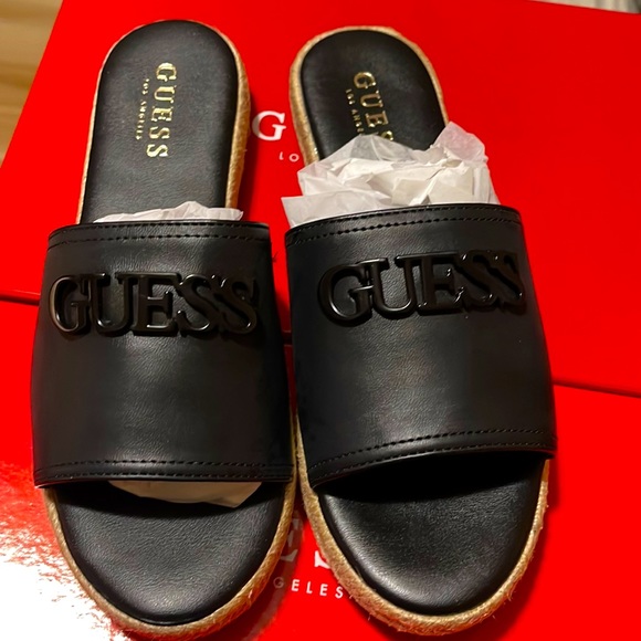 Guess Shoes - Guess Slides with all black hardware